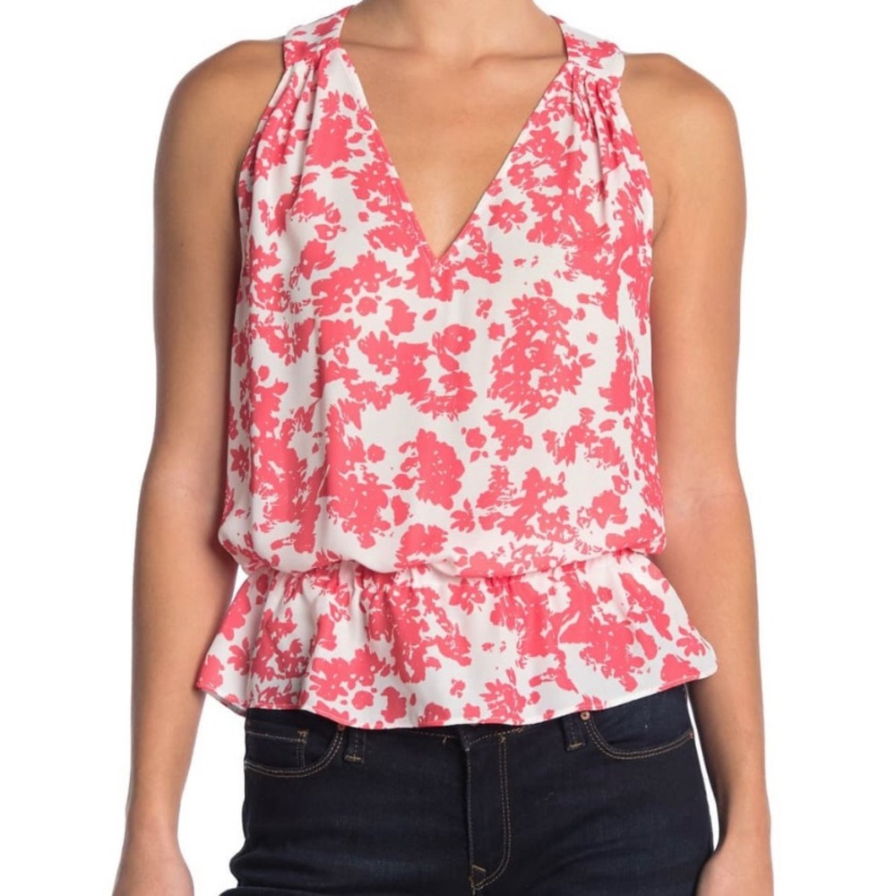 Ramy Brook Sharon Floral Print Peplum Blouse